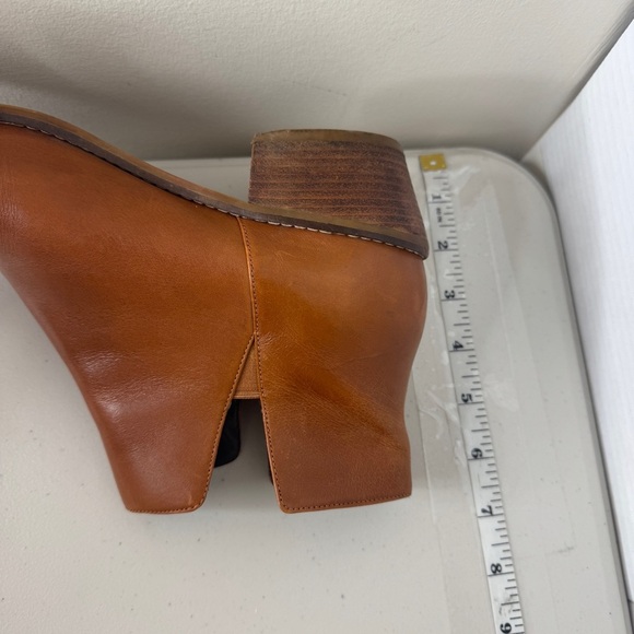 Cole Haan Cognac Leather Ankle Boots Block Heel, Chelsea Style Size 8 - Picture 8 of 13